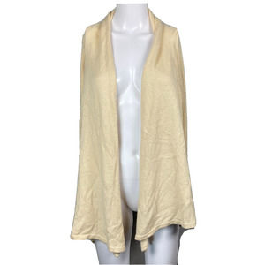 Gap Cardigan Womens Sz S Ivory Open Front Long Sleeved‎ Sweater Cotton Wool